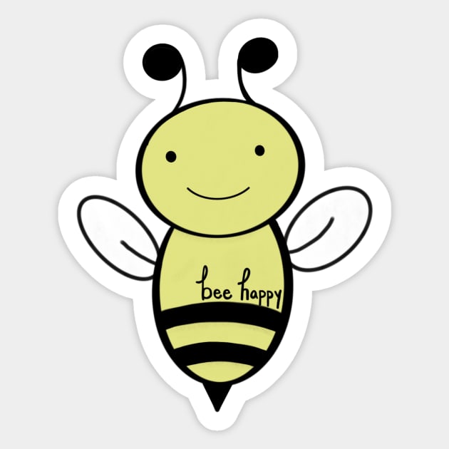 Bee Happy Sticker by Origami Sticker Co.